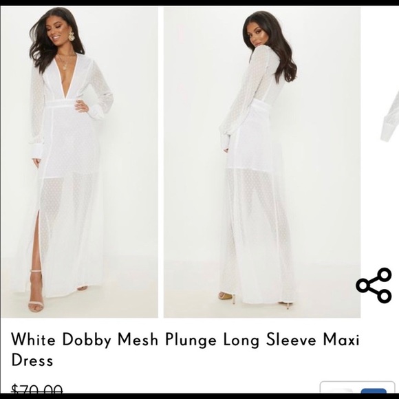 pretty little thing white mesh dress